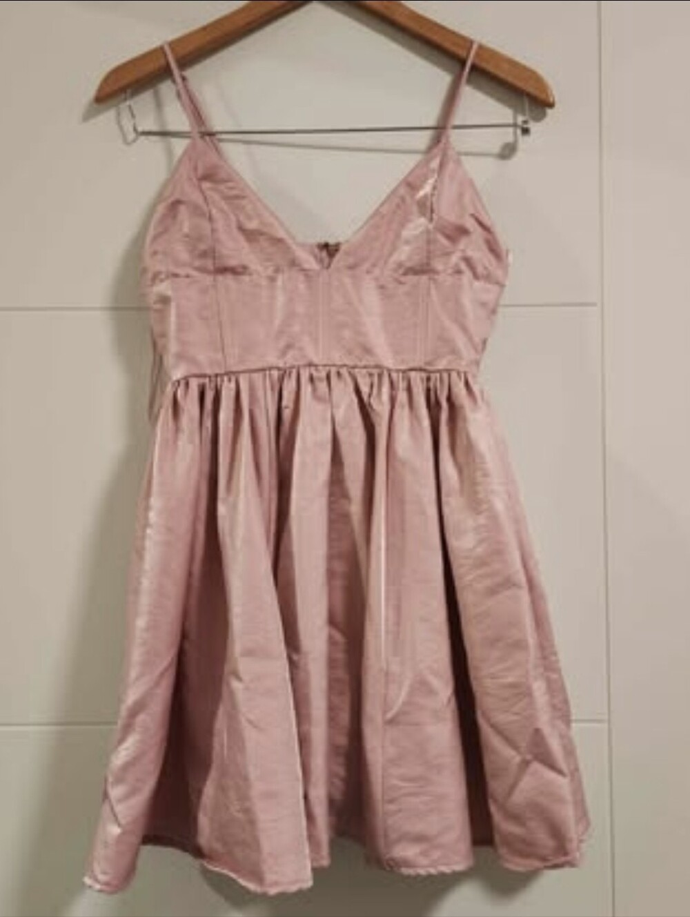 The Vintage Shop Pink Satin Babydoll Mini Dress